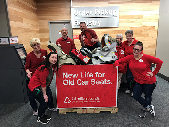 Target and outlet car seat recycling