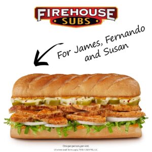 firehouse subs free food by name