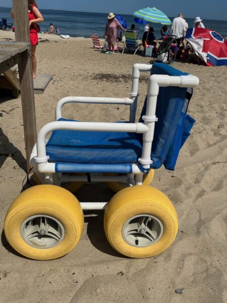 beach accessible wheelchair on sand bayview saco maine