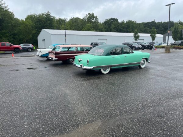 parking lot of maine classic car museum