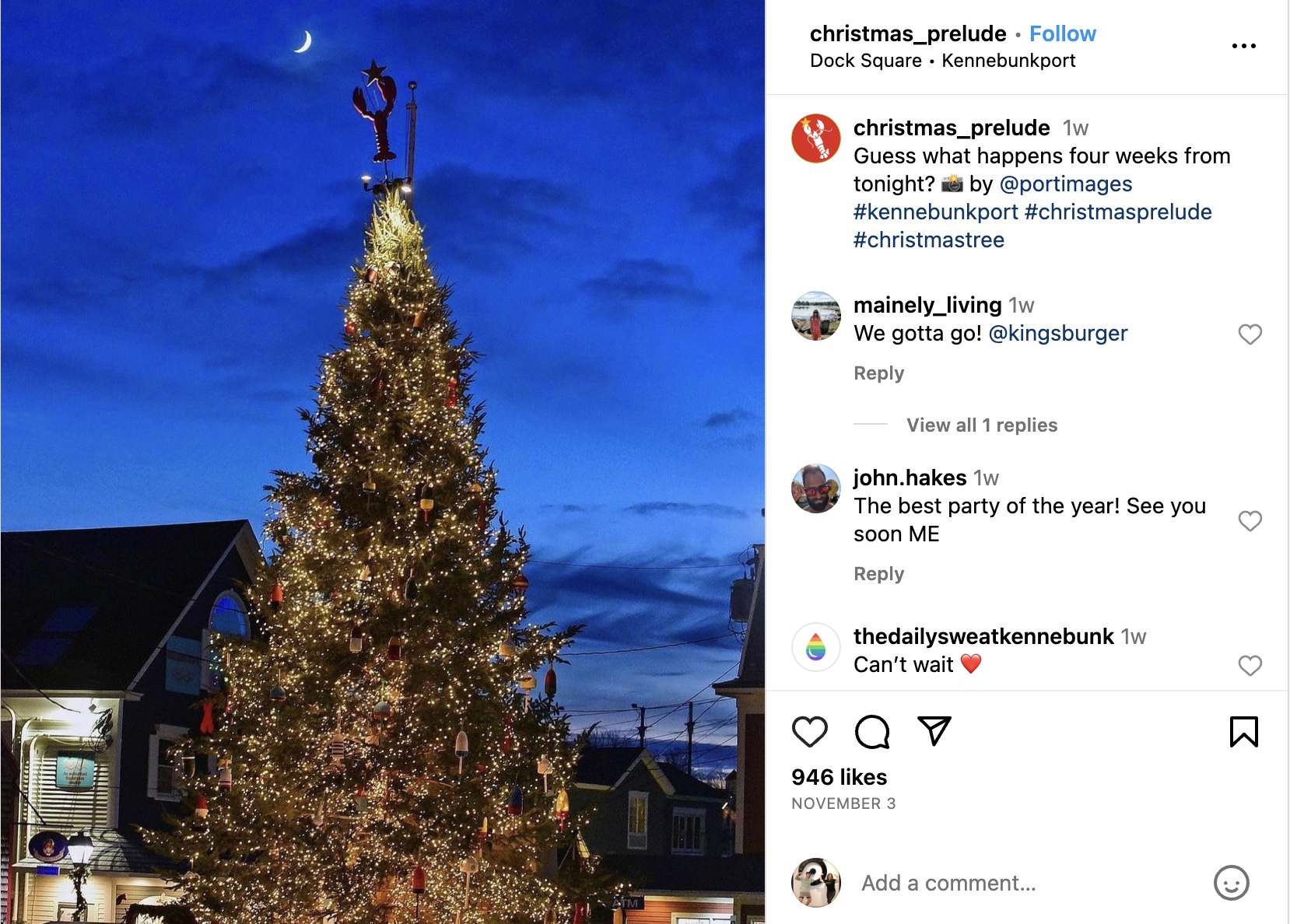 Christmas Tree Lighting Ceremonies in Southern Maine