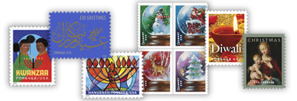 holiday stamps from usps