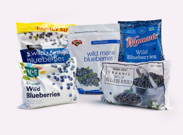 frozen blueberries that say wild on the package