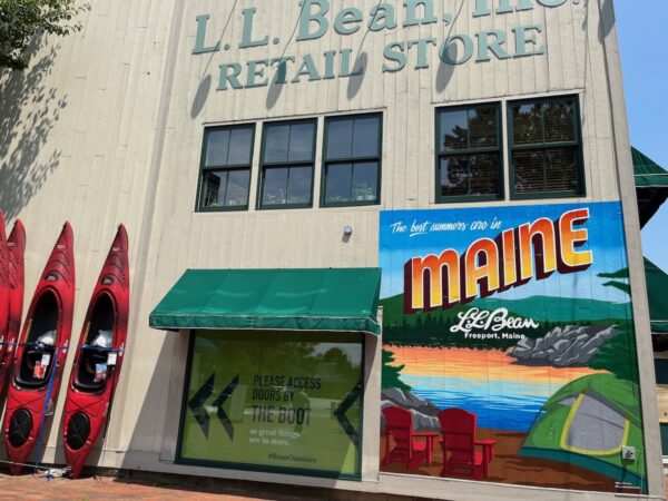ll bean store freeport maine with painted sign