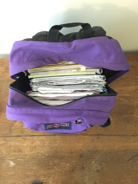 purple jansport backpack