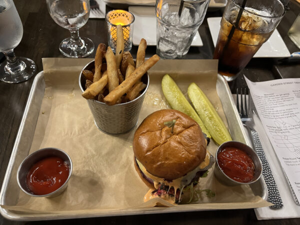 Veggie Burger and Fries at Crotux