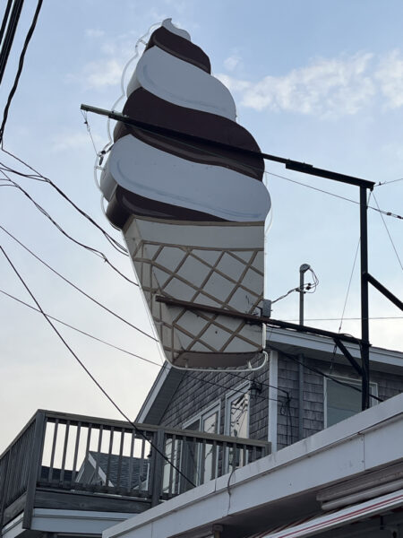 The cone sign at York Beach Dairy