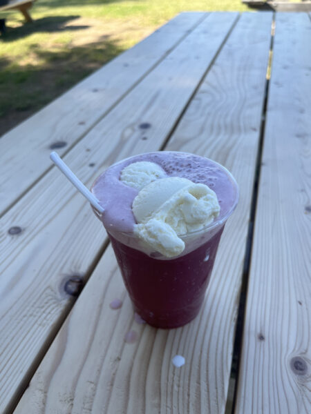 Blueberry float from the scoop deck