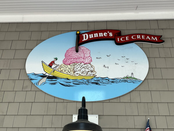 The sign at Dunne's Ice Cream