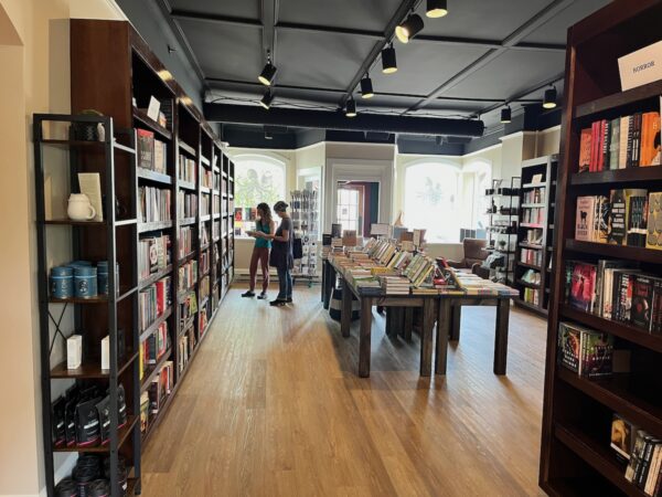 Interior of Octopus Bookshop in Kennebunk Maine.