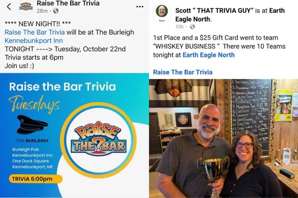 Two pictures from Raise the Bar trivia.