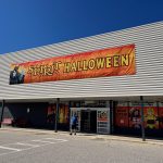 Exterior of Spirit Halloween store in Biddeford Maine.